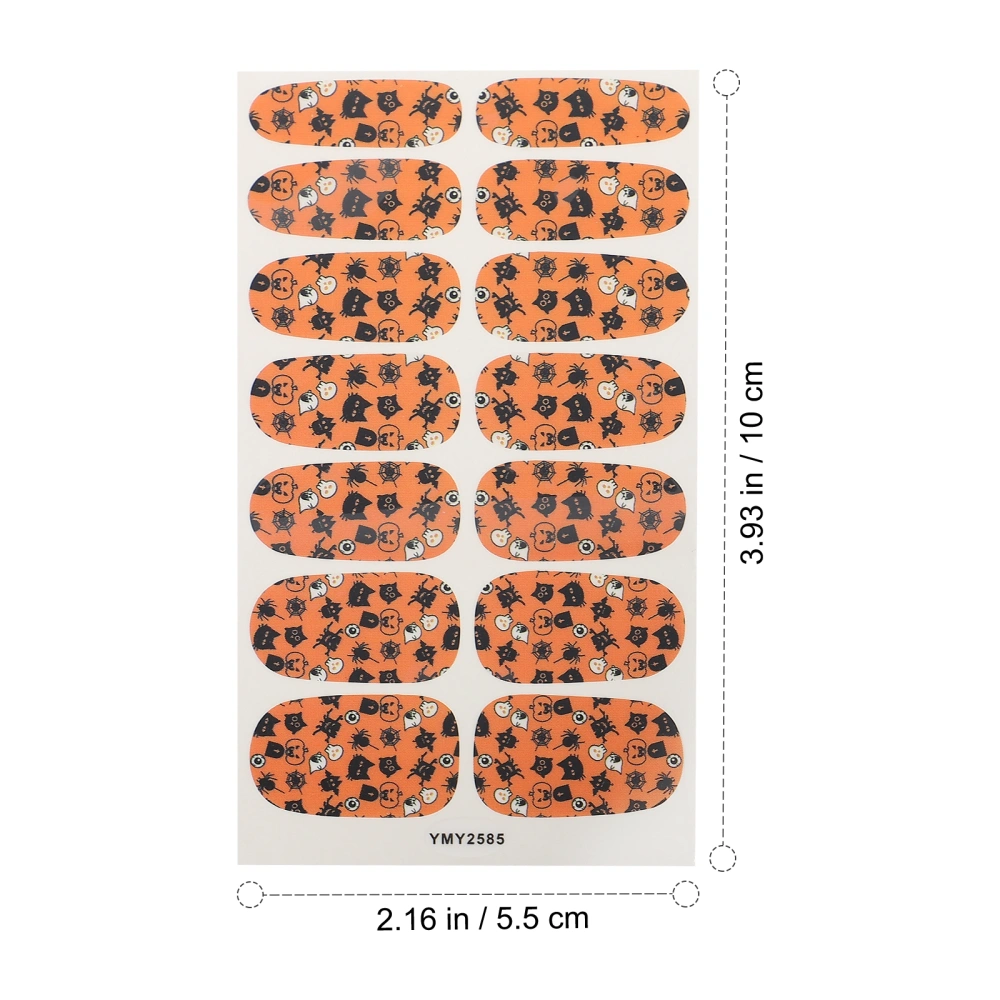 12 Sheets Halloween Nail Stickers Full Wrap Gothic Self Adhesive Nail Stickers
