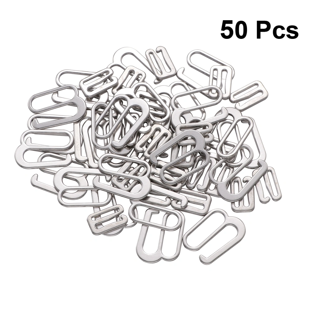 50pcs Zinc Alloy Bra Buckle Adjustment Strap Buckle Clasp Clips for Underwear Bra (Silver) (12mm Diameter 20mm Diameter for Each 25pcs)