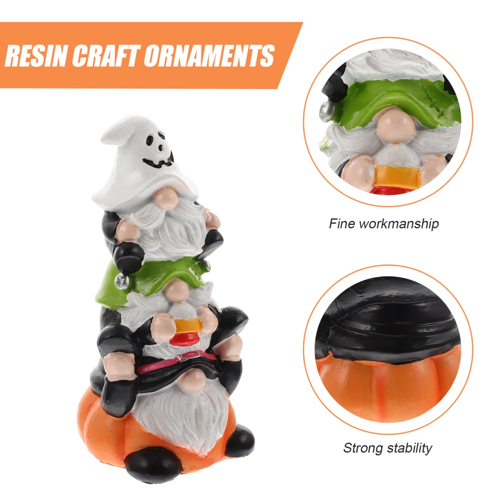 Halloween Gnome Stacked Arhat Gnome Decorations Resin Halloween Gnome Statue