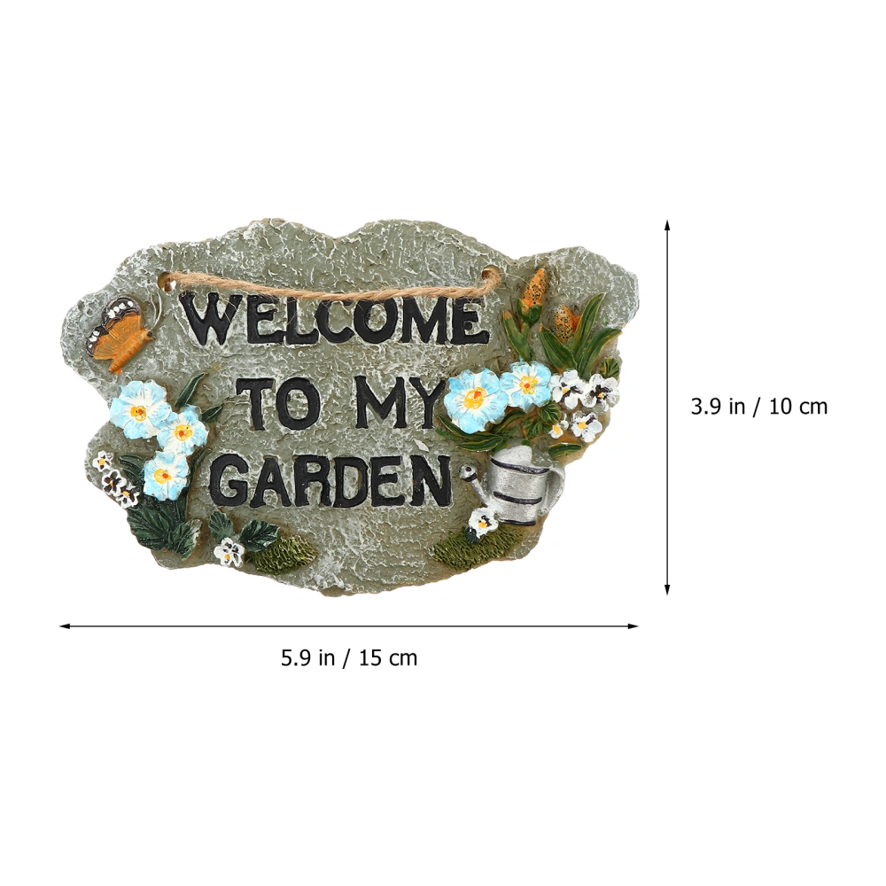 Creative Welcome Hanging Board Door Hanging Plaque Door Sign Resin Garden Store