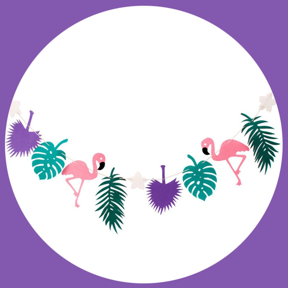 3 Pcs Hawaiian Tropical Flamingo Pineapple Banners Felt Flag Garland Bunting Summer Party Wedding Christmas Decoration (3 Styles)