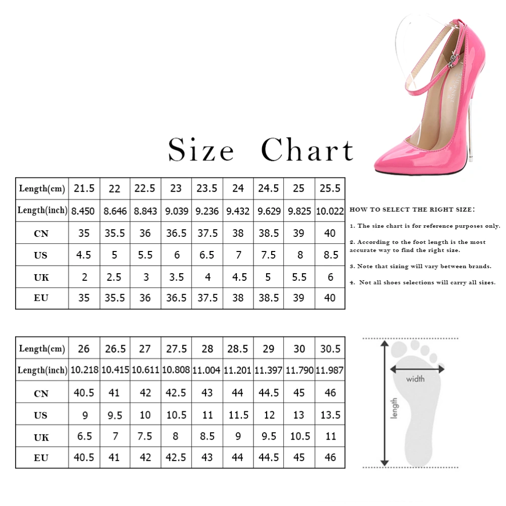 1 Pair of Stiletto PU Fashion High Heels Night Club High-heeled Shoes for Lady (Pink) - Size 40 EU38 US7.5 UK5