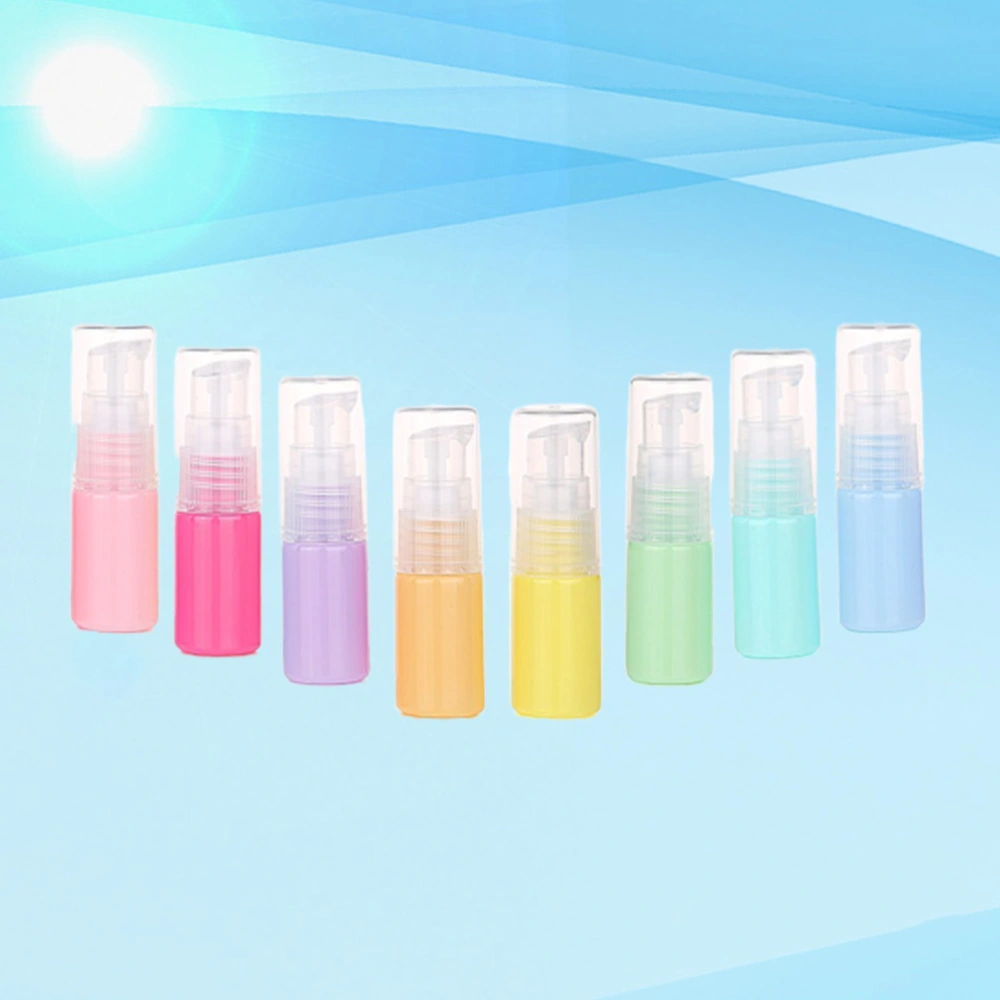 8Pcs 10ml Colorful Emulsion Bottle Press Pump Bottle Cosmetics Sample Bottle Subpackaging Bottle (8 Colors)