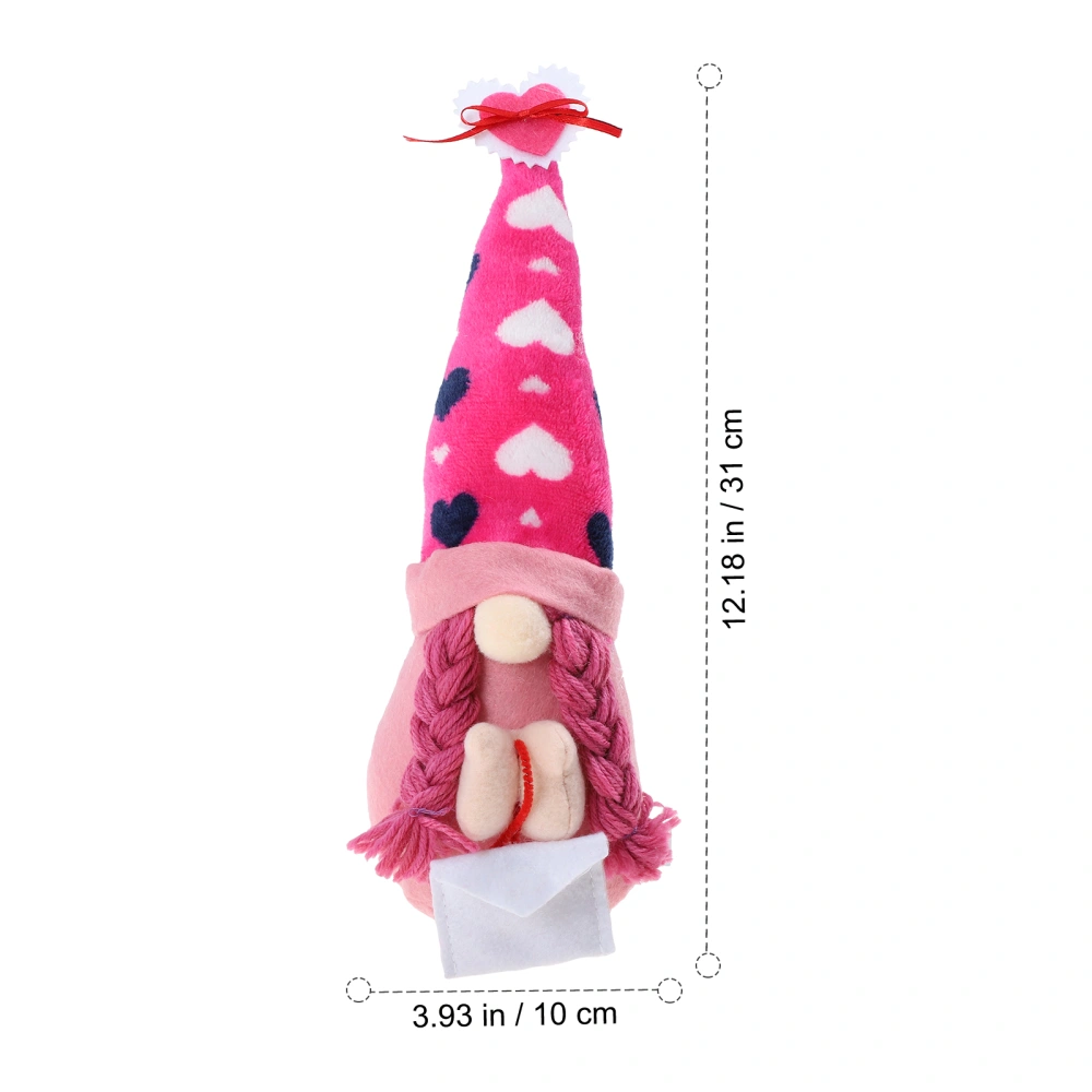 1pc Adorable Gnome Decor Valentine Rudolph Ornament Showcase Display Adorn