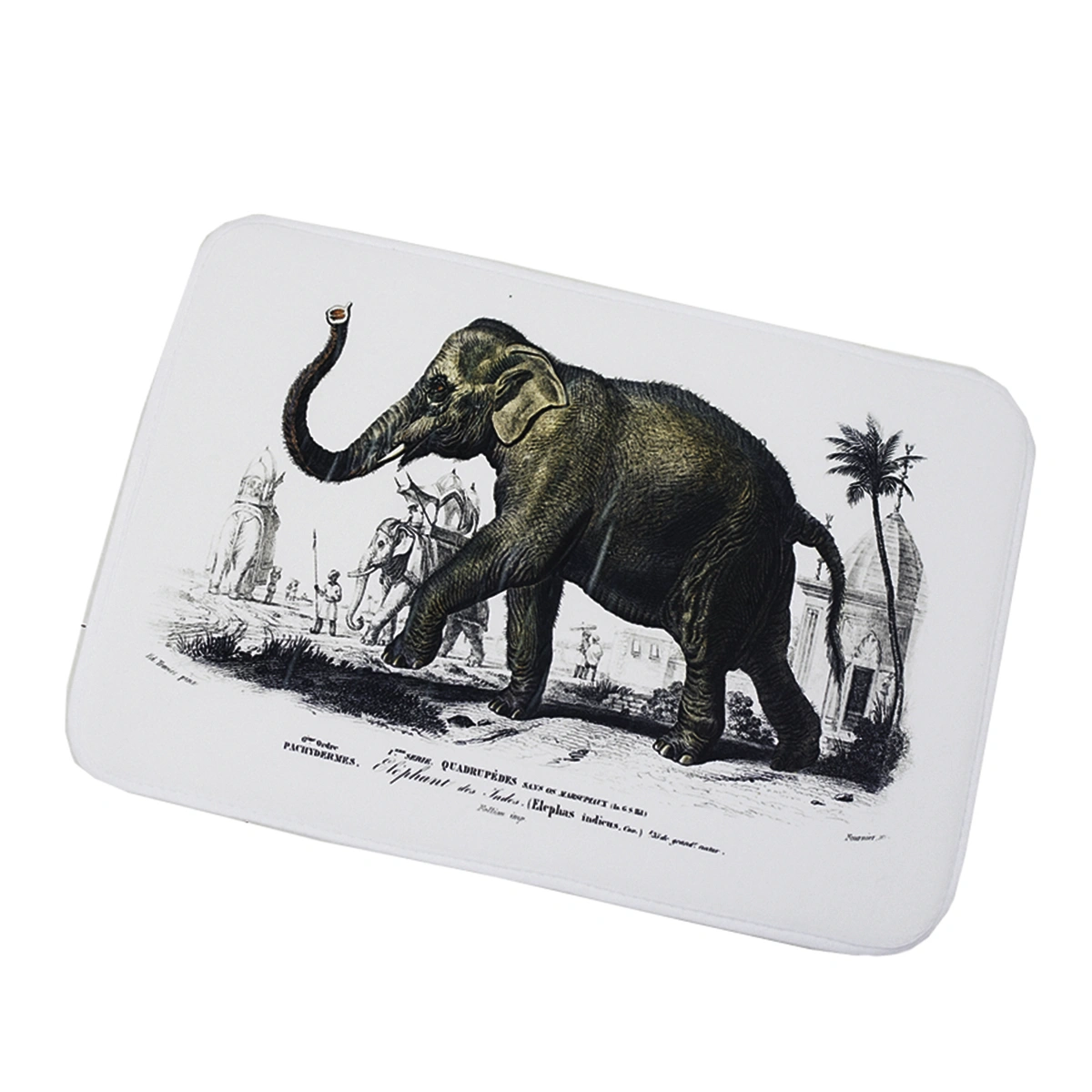Pattern Bathmat Non-slip Bath Floor Mat Rugs Bathroom Kitchen Water-absorbing Carpet (Elephant)