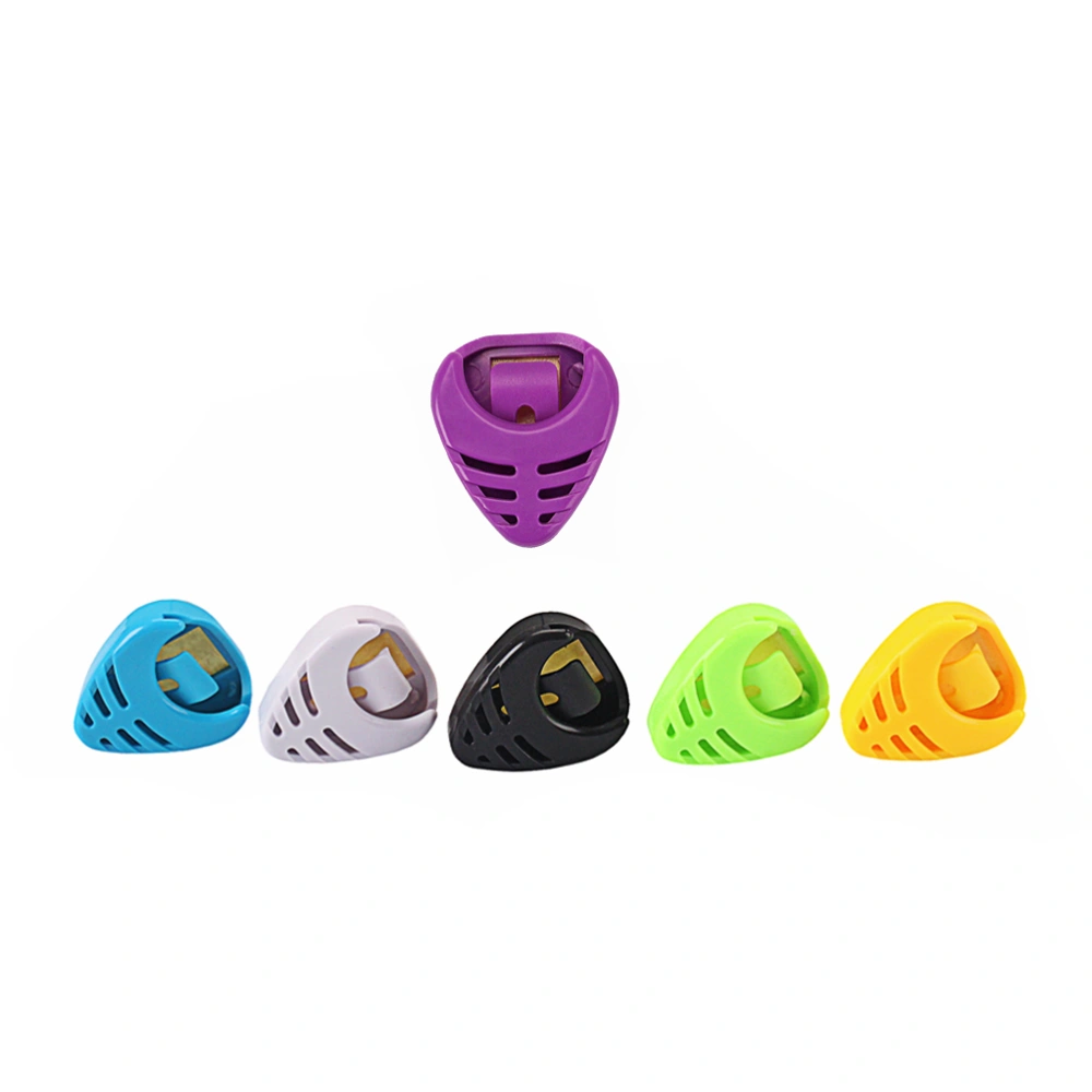 6pcs Plastic Guitar Pick Storage Box Drop-shaped Guitar Clip Box Paste Box for Standard Pick