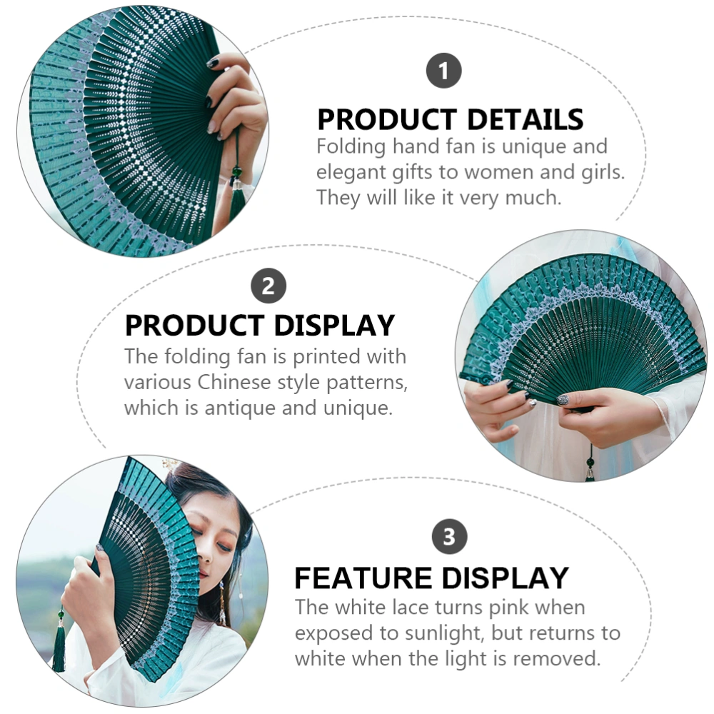 1pc Folding Fan Retro Handheld Fan Japanese Style Folding Fan Adornment