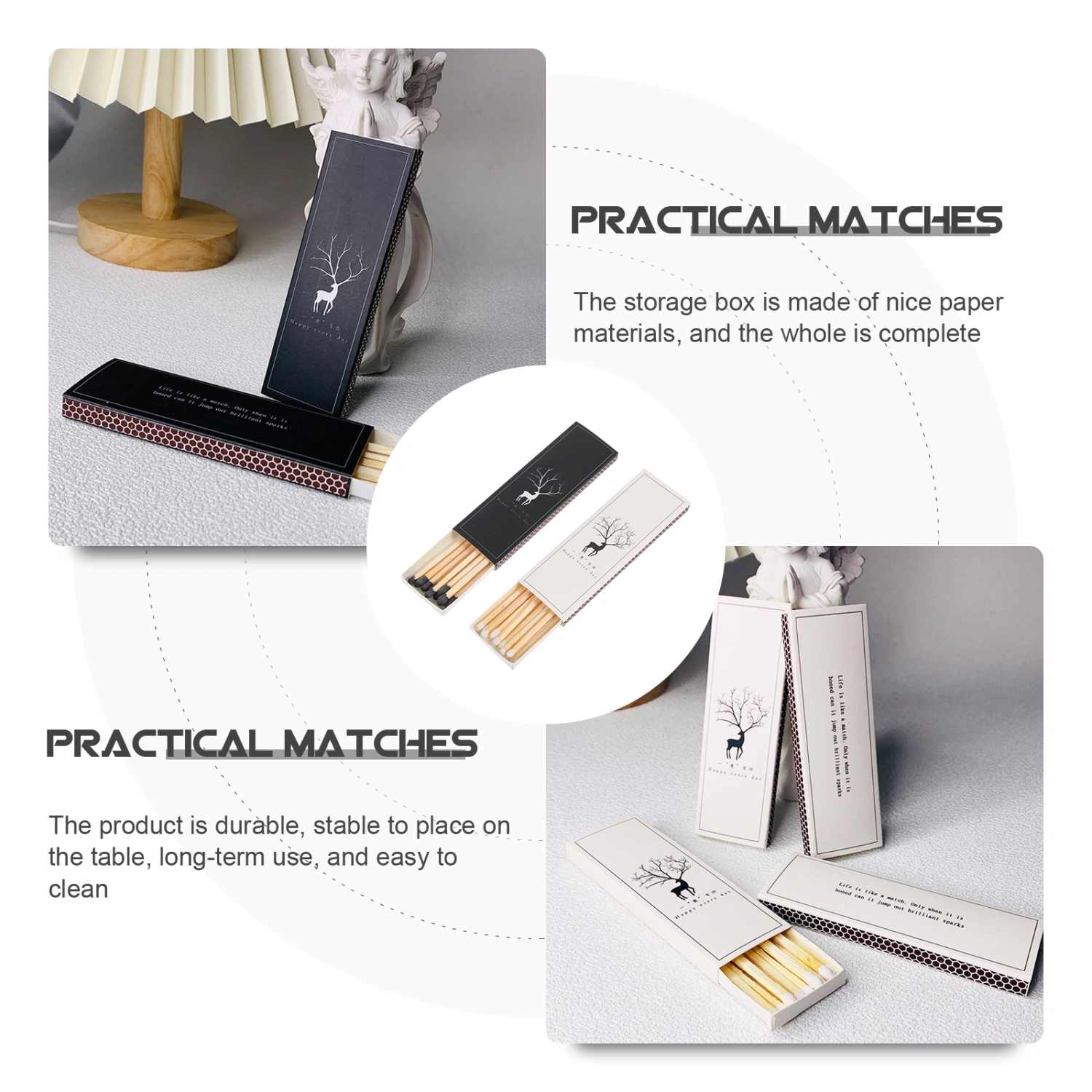 6 boxes of Matches Present Wooden Matches Paper Match Box Aroma Candle Matches