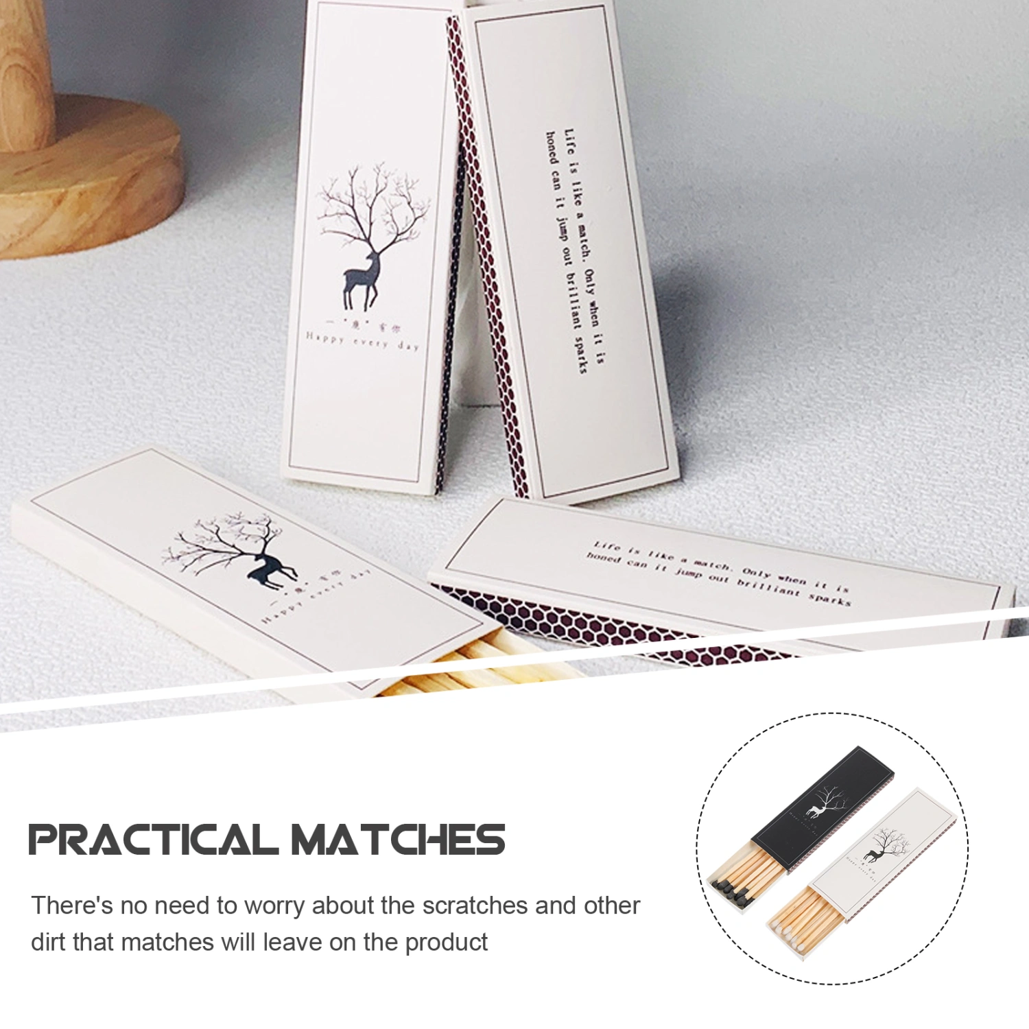 6 boxes of Matches Present Wooden Matches Paper Match Box Aroma Candle Matches
