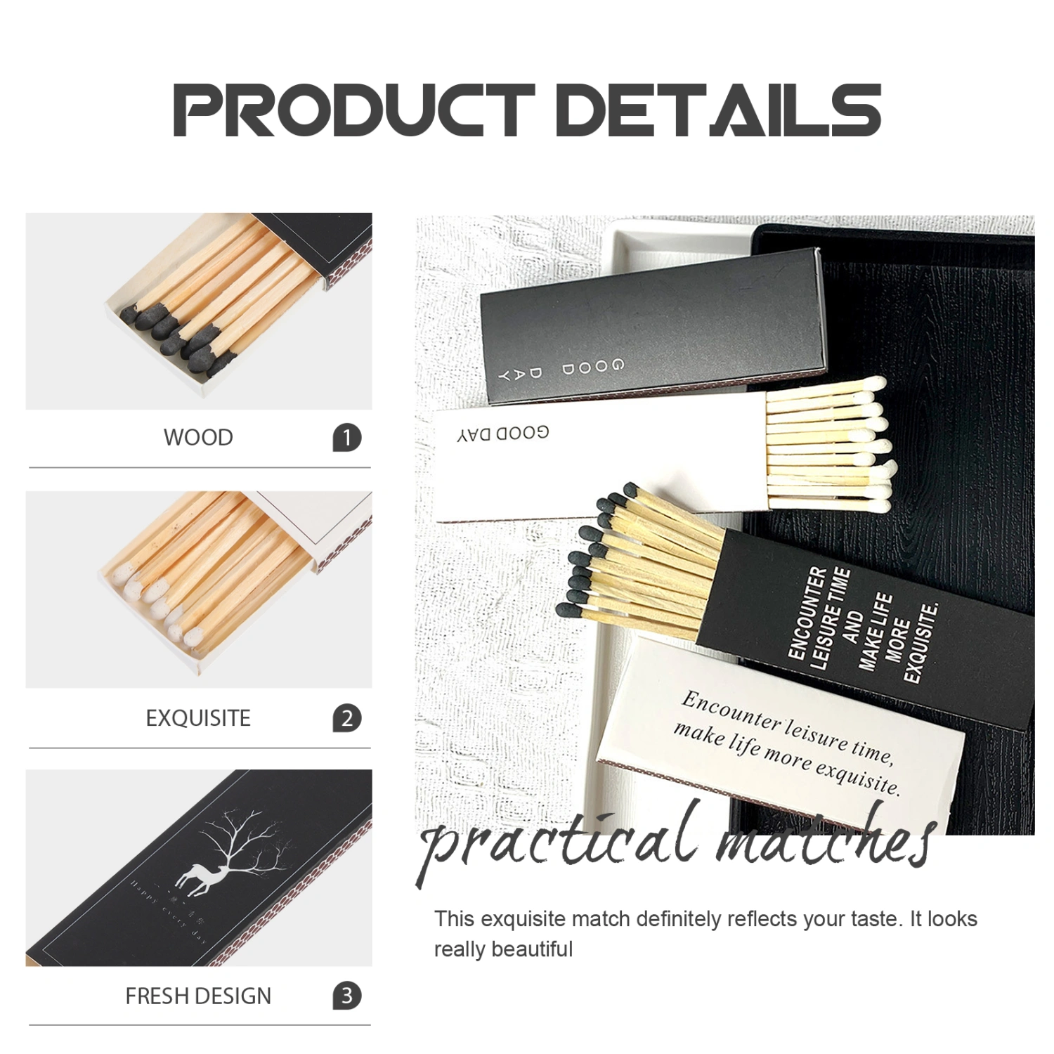 6 boxes of Matches Present Wooden Matches Paper Match Box Aroma Candle Matches