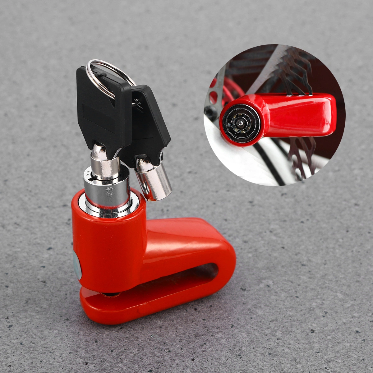 Motorcycle Lock Security Anti Theft Bike Motorbike Motorcycle Disc Brake Lock Theft Protection For Scooter Motorbike (Red)