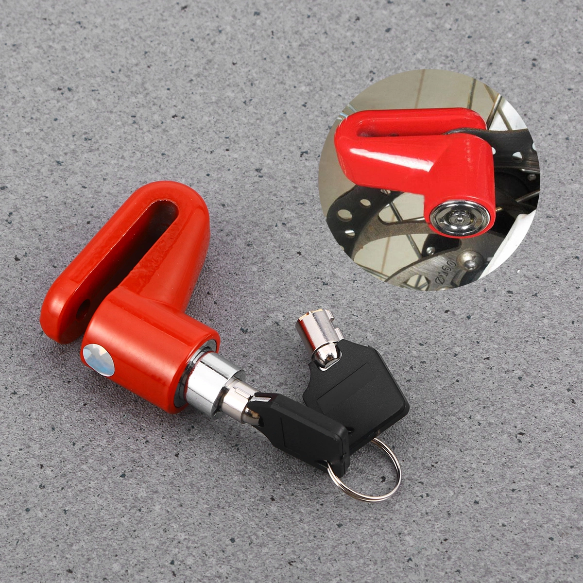 Motorcycle Lock Security Anti Theft Bike Motorbike Motorcycle Disc Brake Lock Theft Protection For Scooter Motorbike (Red)