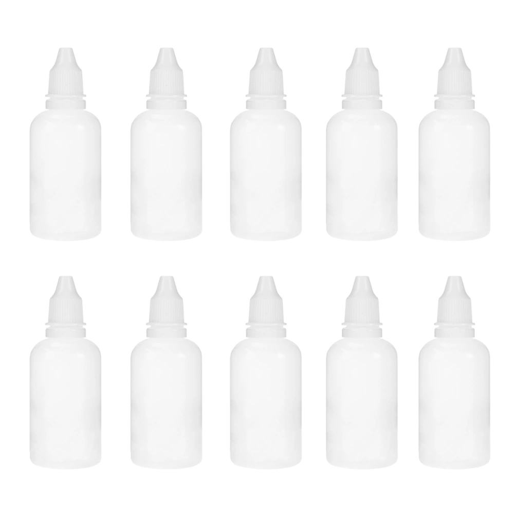 10Pcs 50ml Empty Plastic Squeezable Dropper Bottles Eye Liquid Essential Oil Dropper with Caps Refillable Containers