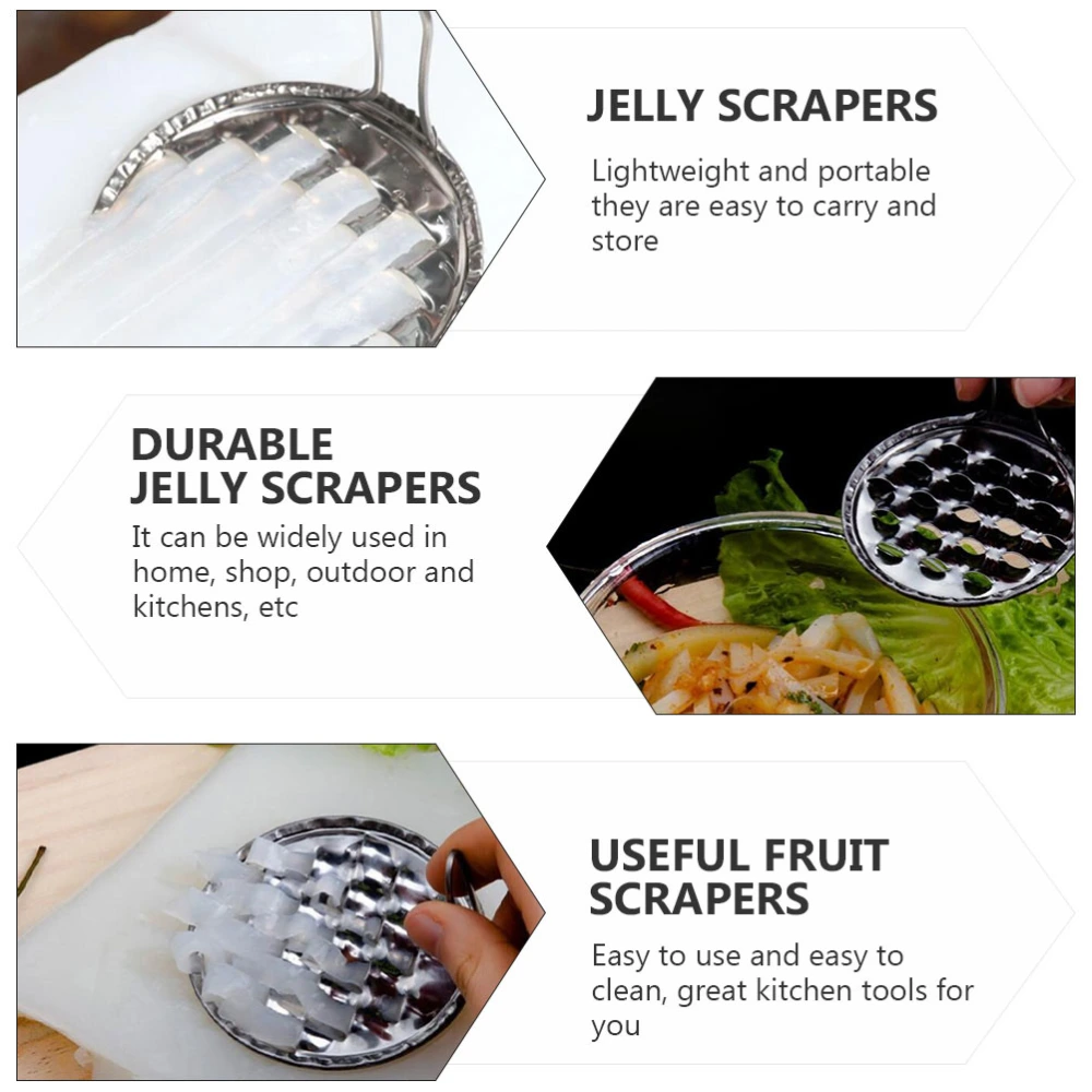 5pcs Stainless Steel Bean Jelly Scrapers Jelly Scraping Tools for Home (Silver)