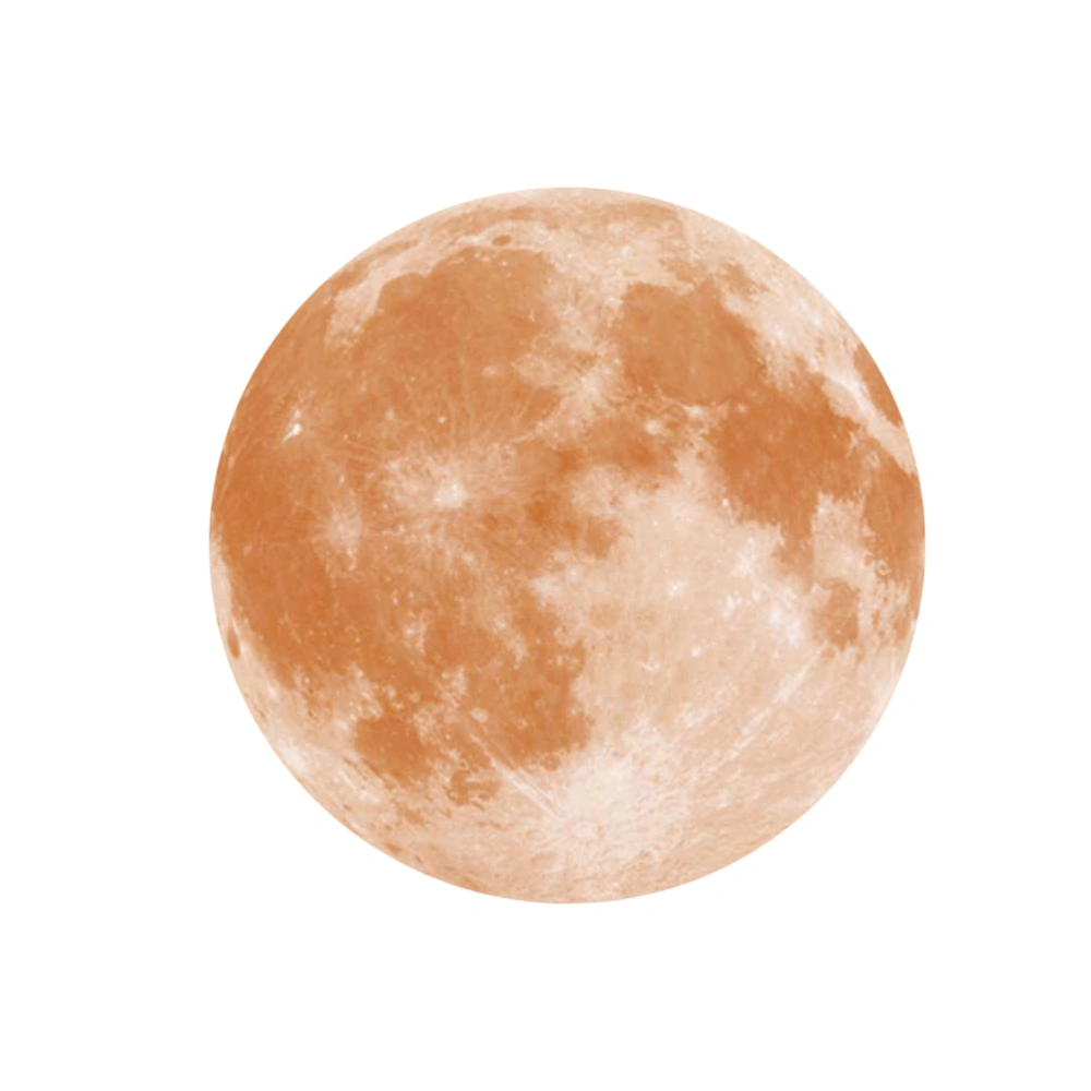 1PC 20cm Luminous Moon Shape Wall Sticker Round Glowing Wall Decal Shining Removable Art Sticker for Bedroom Living Room Kids Room (20cm Moon: Brown - Blue Light)