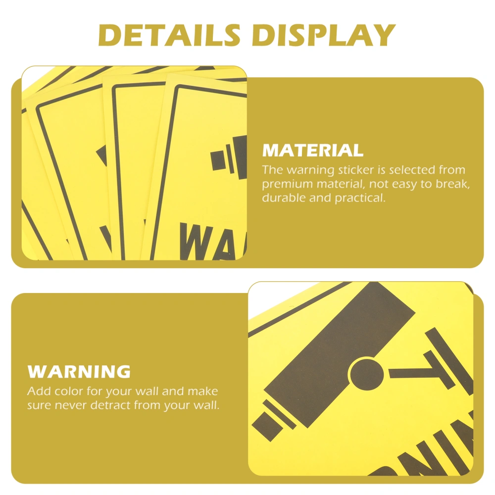 5pcs CCTV Camera Warning Signs Stickers 24 Hour Video Surveillance Decals