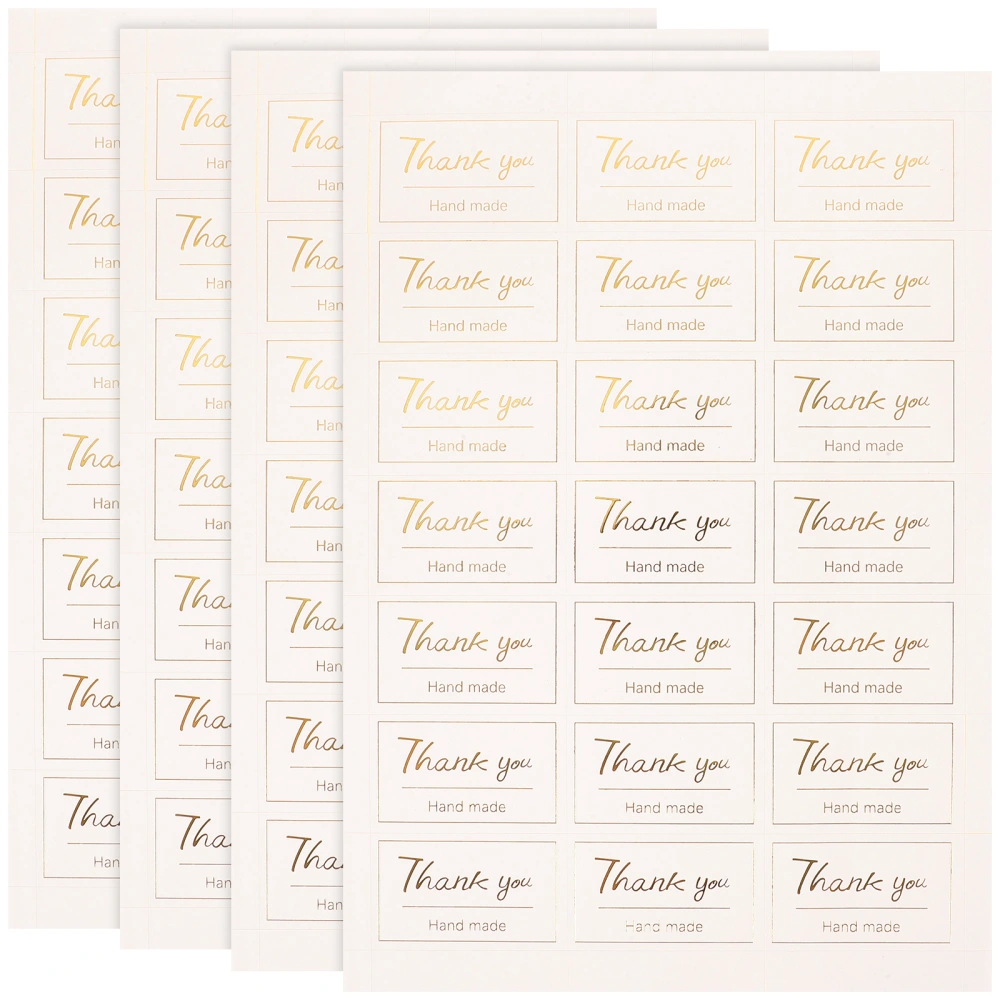 4 Sheets Thank You Sticker Wedding Mousse Cup Dessert Cup Decorative Stickers