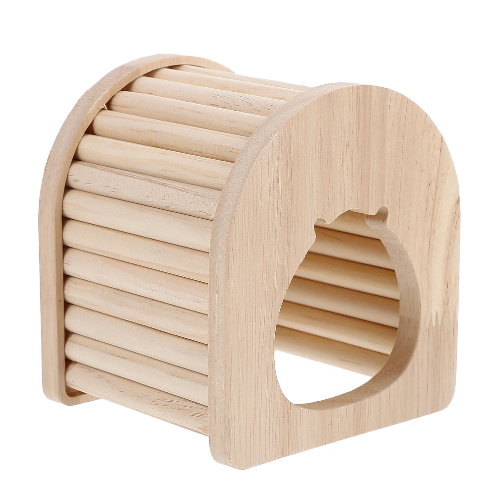 1pc Wooden Hamster Cage Rounding Tops Wooden Mice House Sleeping Bed for Home
