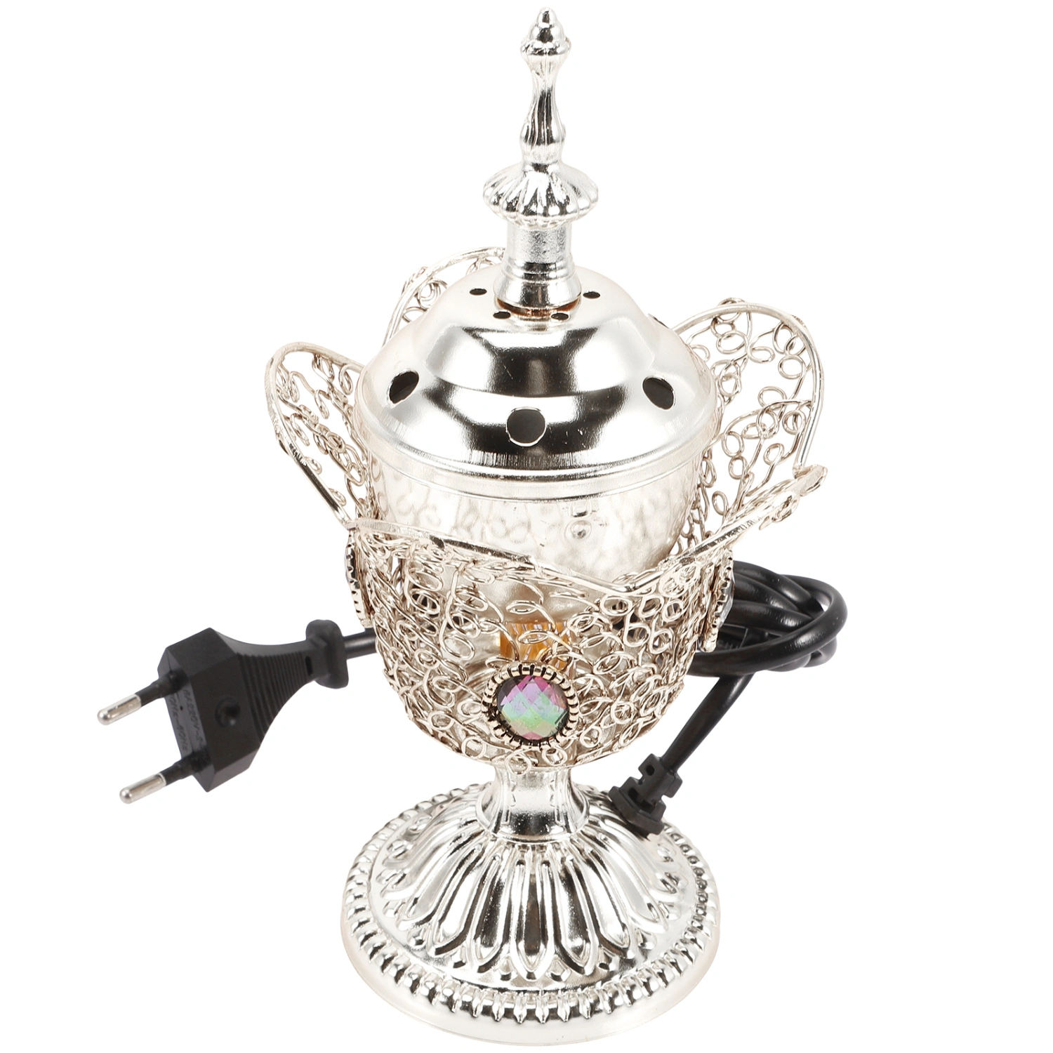 Middle East Church Electric Censer Metal Incense Burner Vintage Incense Burner (EU Plug)