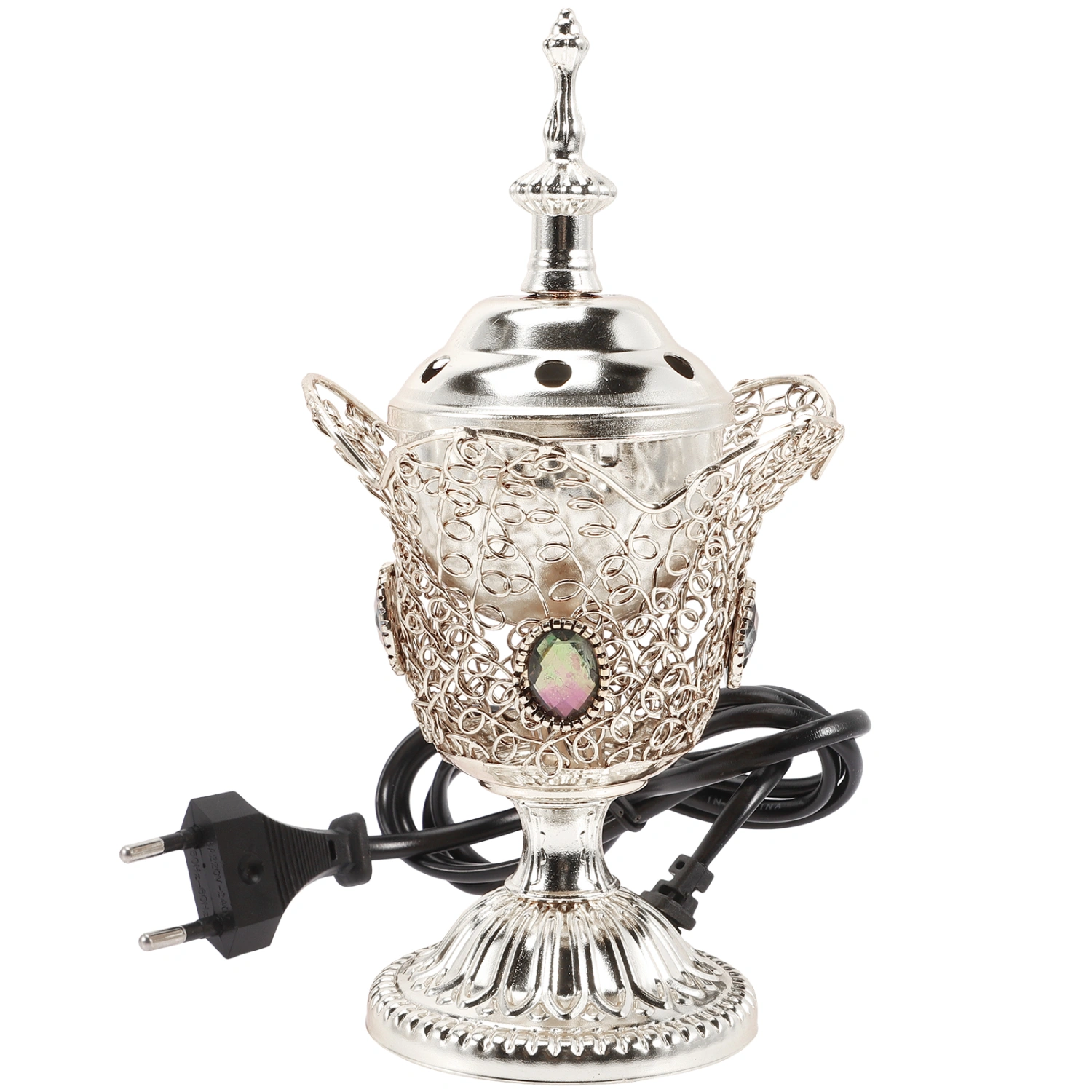 Middle East Church Electric Censer Metal Incense Burner Vintage Incense Burner (EU Plug)