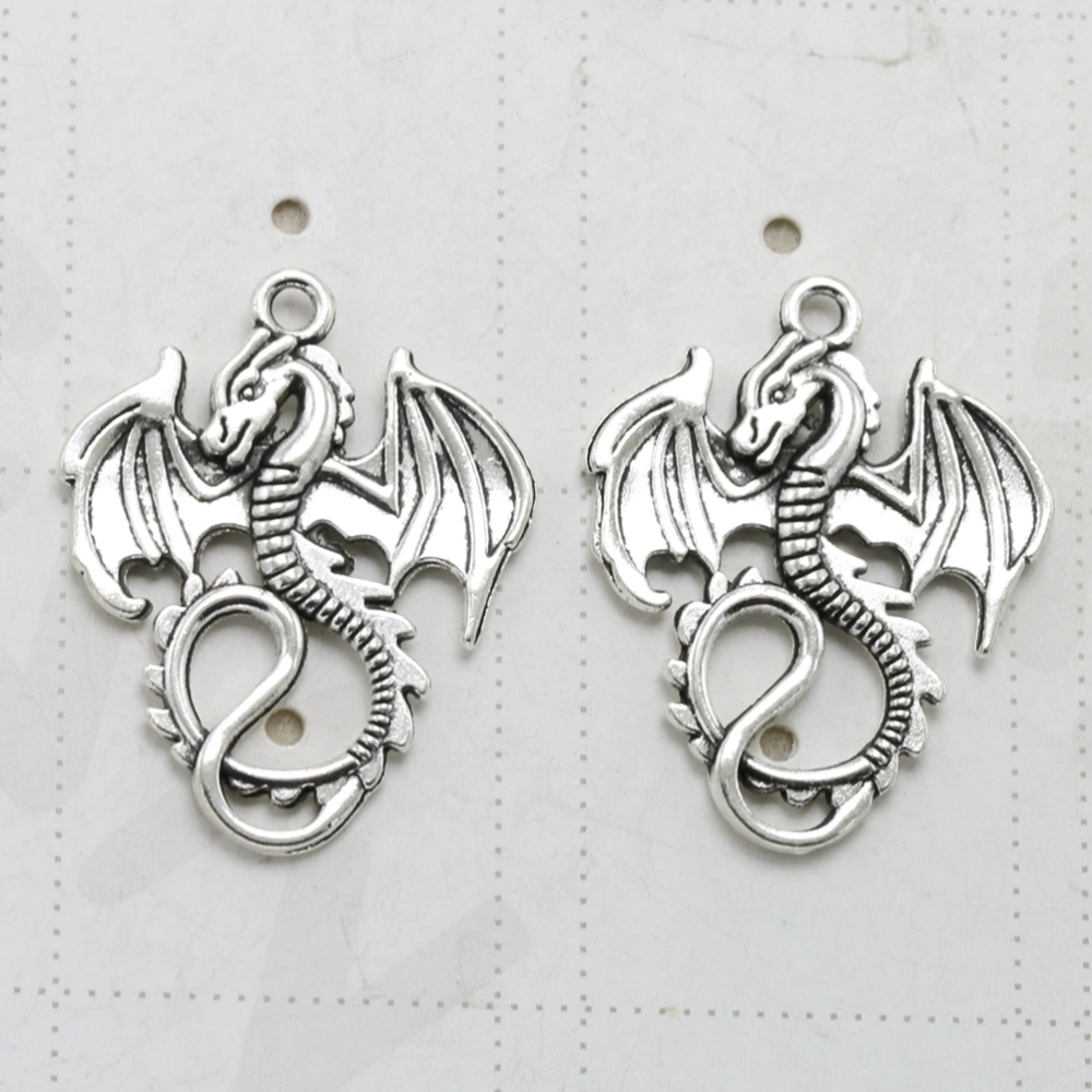 20pcs Alloy Flying Dragon Shape Pendants Charms DIY Jewelry Making Accessory for Necklace Bracelet (Antique Silver)