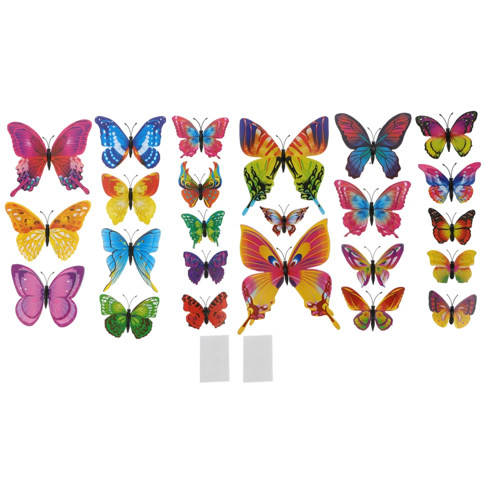 24pcs Wall Stickers 3D Butterflies Wall Decals Removable Magnet Stickers