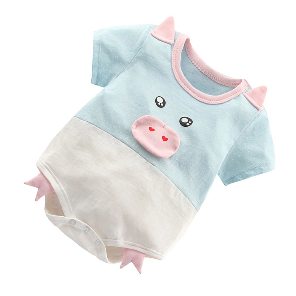 Pig Design Baby Crawl Suit Short Sleeve Cotton Body Suit Baby Romper for Baby Use 90 Yrad Suitable for Height Under 82cm