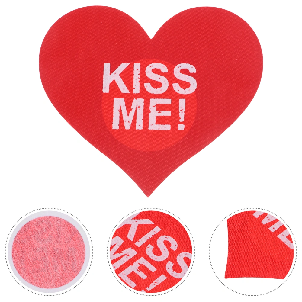 10 Pairs of Disposable Chest Paste Heart Shape Kiss Me Printed Breathable Chest Paste