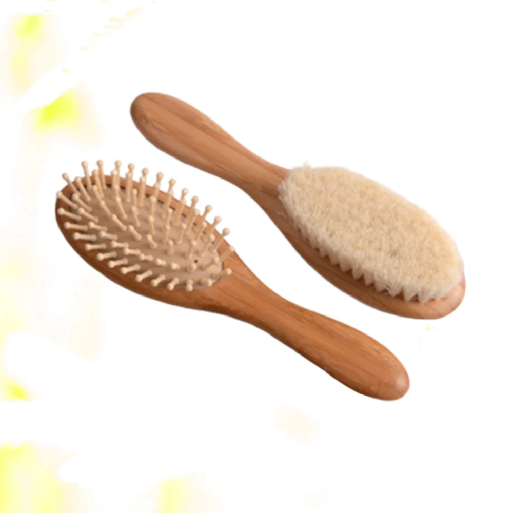 1 Set Baby Bath Cleaning Tool Bamboo Comb Hair Massager Wash Brush Baby Hair Cleaning Tool