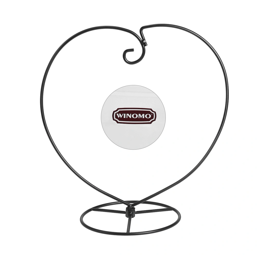 WINOMO Heart Shaped Ornament Display Stand Iron Hanging Stand Rack Holder for Hanging Glass Globe Air Plant Terrarium Witch Ball Christmas Ornament and Home Wedding Decoration (Black)