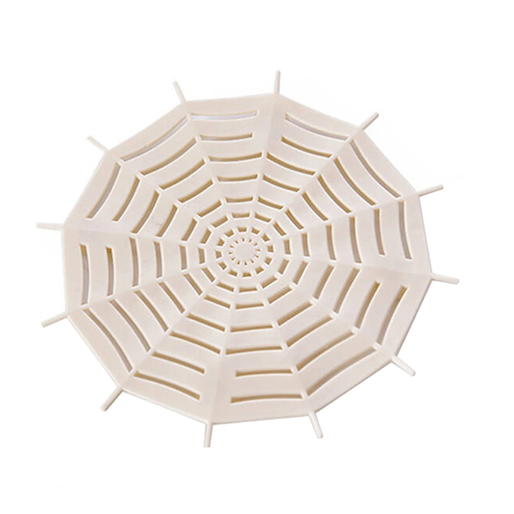 2pcs Spider Web Shaped Sink Strainer Kitchen Bathroom Sink Garbage Mesh Filter Sewer Drain Net Filter Strainer (Beige)