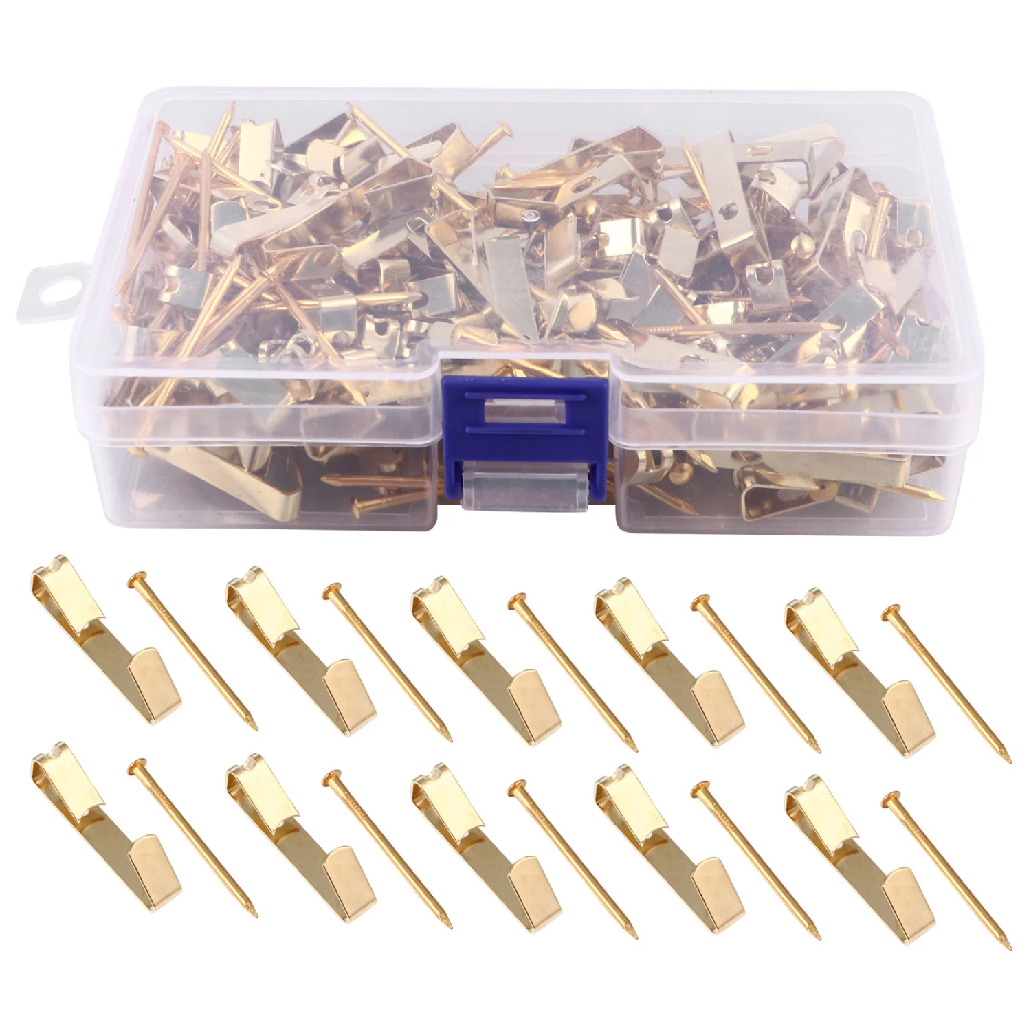 100 Pcs Picture Hangers Frame Hooks Heavy Duty Hardwares Hanger Kit Hooks 50LB