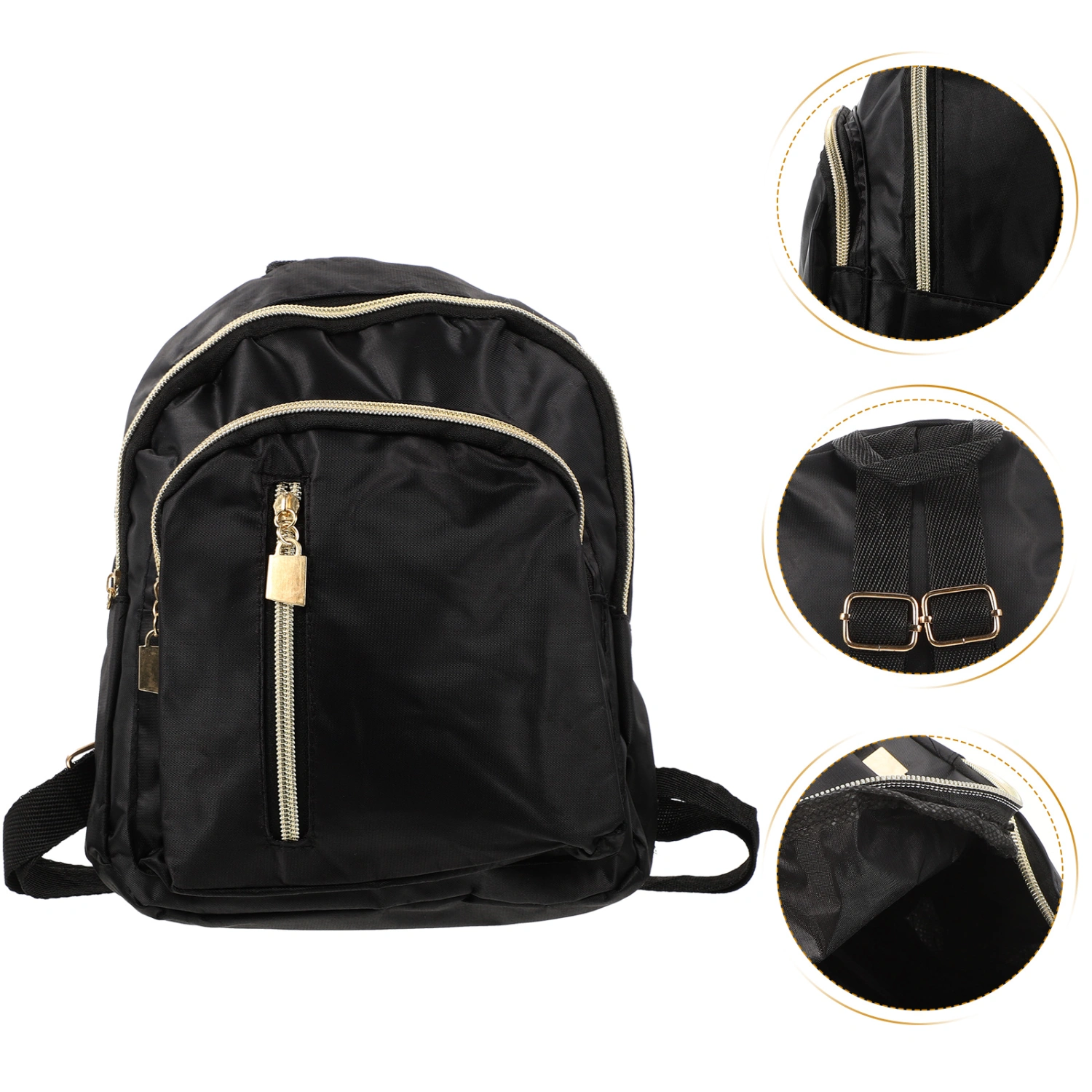 Korean Style Nylon Waterproof Women Shoulder Bag Fashion Portable Lady Handbag Casual Backpack for Teenage Girls (Black)