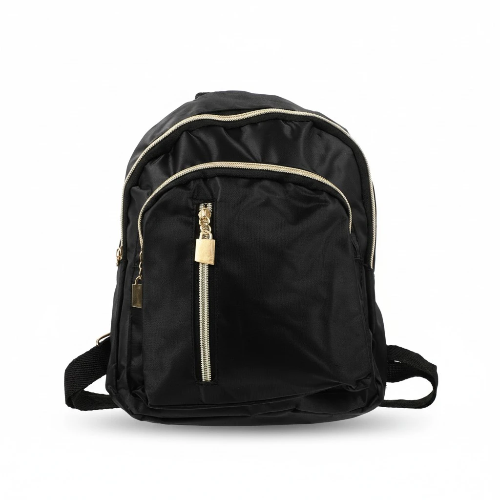 Korean Style Nylon Waterproof Women Shoulder Bag Fashion Portable Lady Handbag Casual Backpack for Teenage Girls (Black)