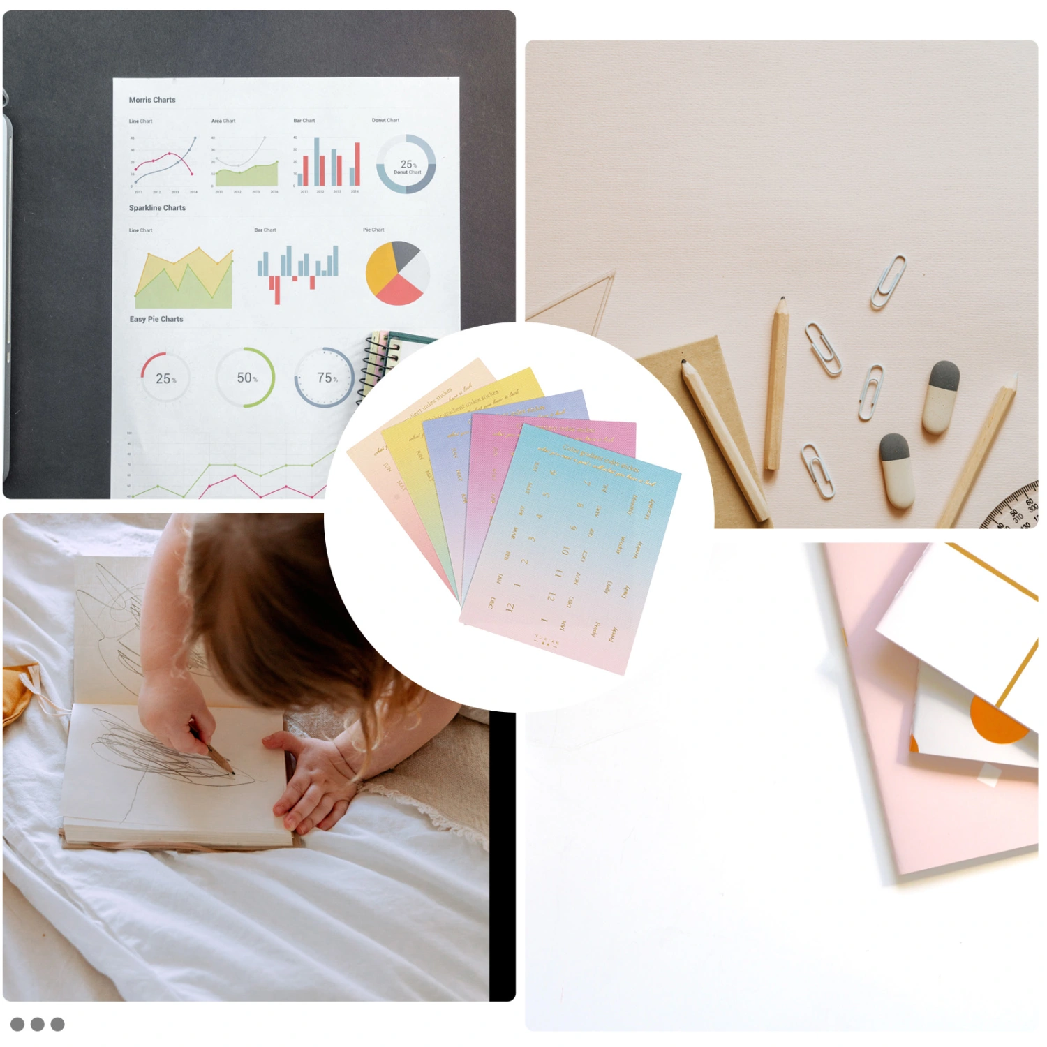 20 Sheets Gradient Color Sticky Labels Index Tab Category Stickers Category Tab
