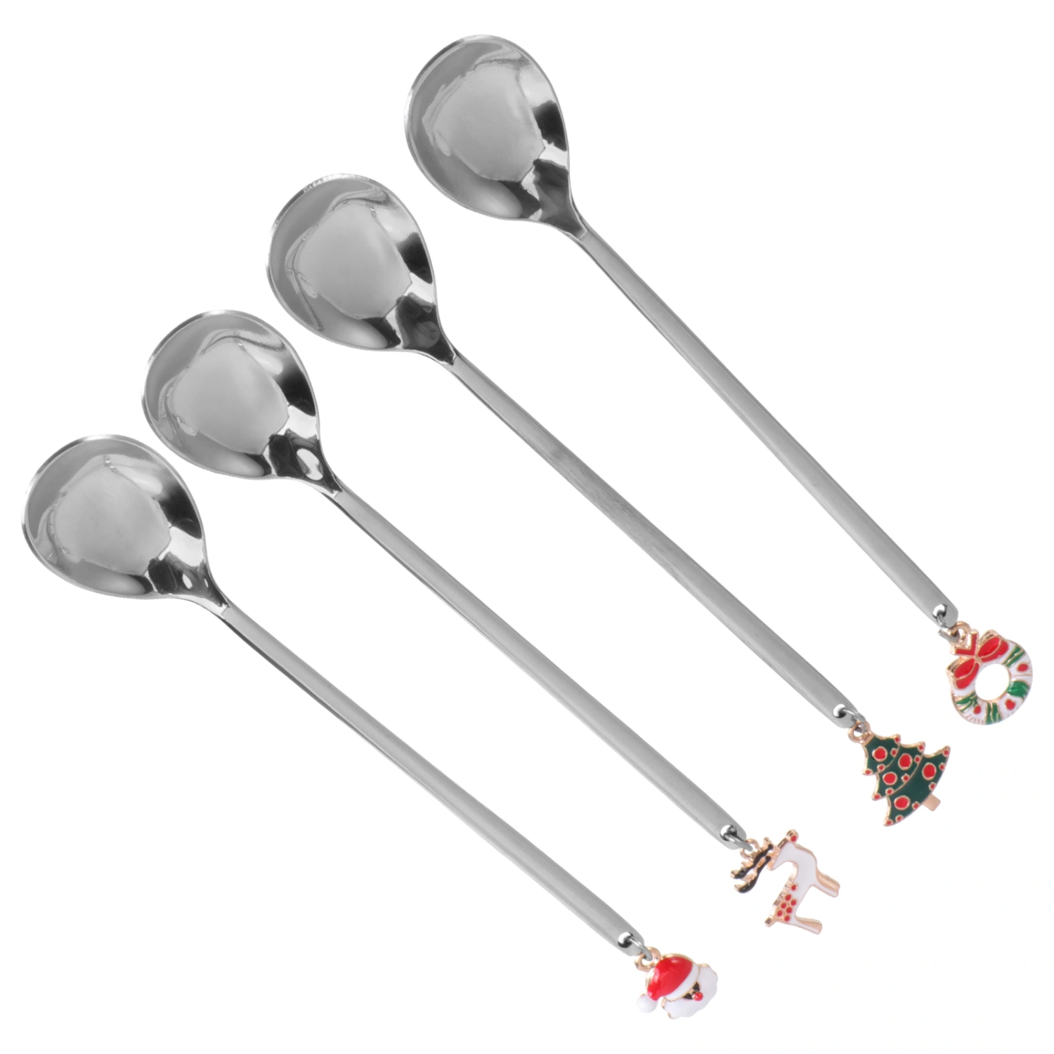 4 Pcs Rust-proof Tableware Chic Soup Spoons Exquisite Coffee Spoons (Silver)