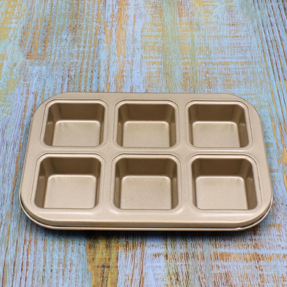 1PC Nonstick Baking Plate Tray 6 Compartment Square Mould Household Baking Tool for Home Kitchen Restaurant