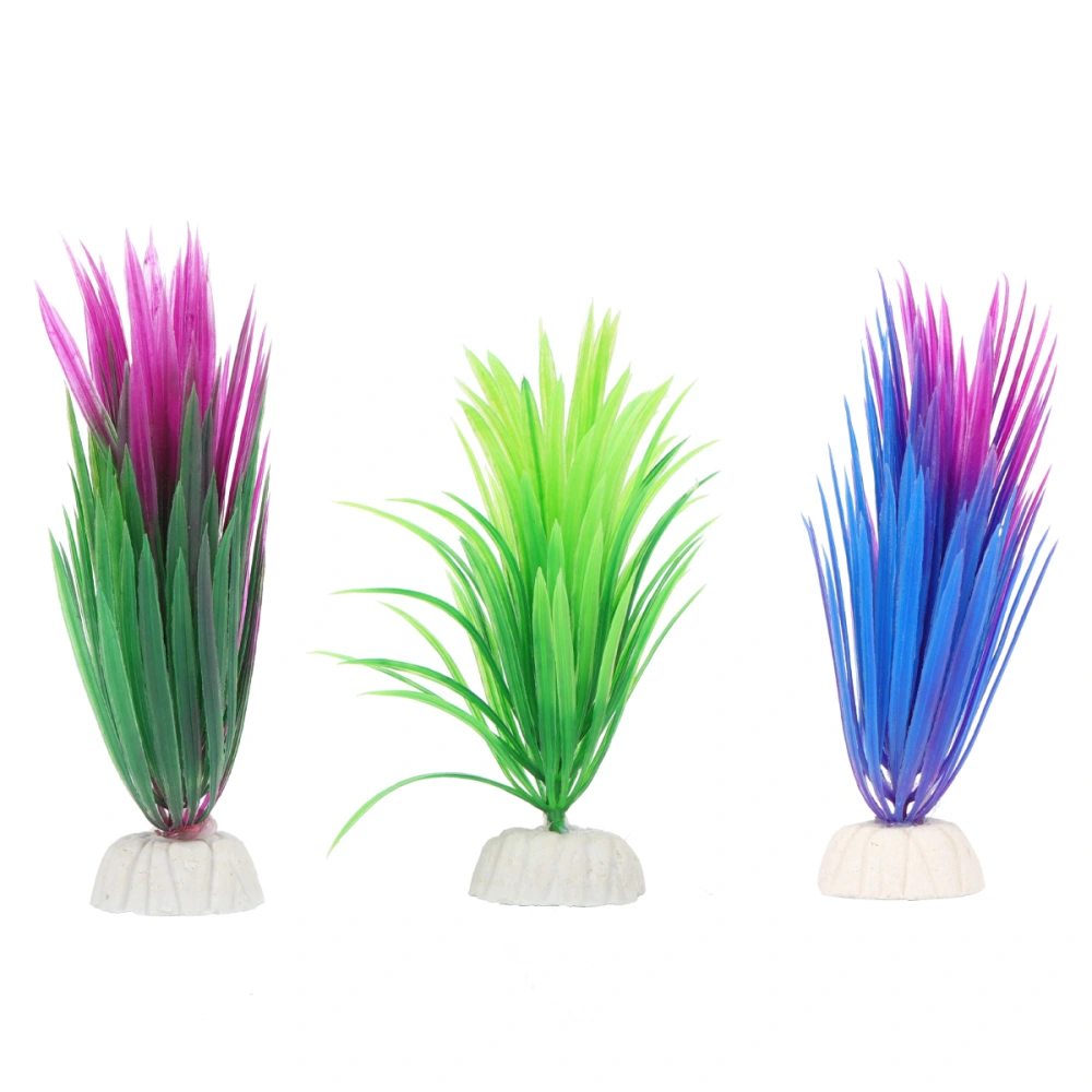 15PCS Simulated Aquatic Plant Fish Tank Landscaping Decorations Aquarium Landscape Decor Aquarium Supplies for Fish Tank Decor (Claret-red+Green+Purple)