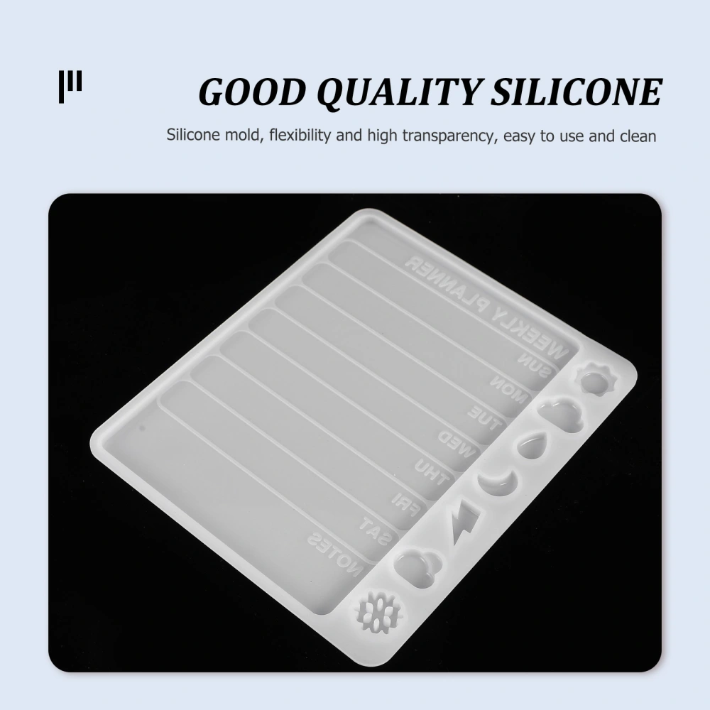 1Pc DIY Week Schedule Mold Work and Study Schedule Notepad Silicone Mold