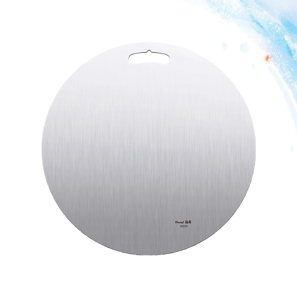 Round Cutting Board Stainless Steel Chopping Block Brushed Texture Mould Proof Household for Home