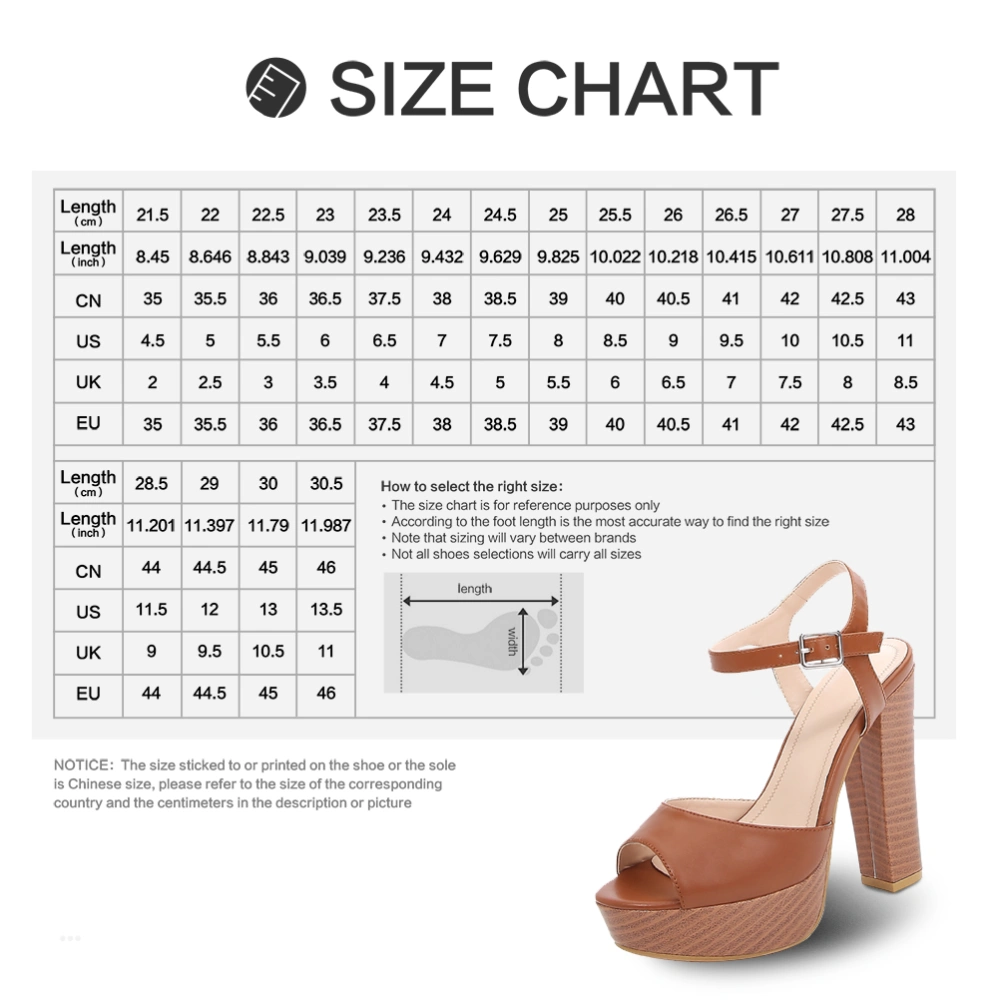 1 Pair Summer Platform Sandals Women Fish-Toe Thick Heel Sandals High Heels (37)