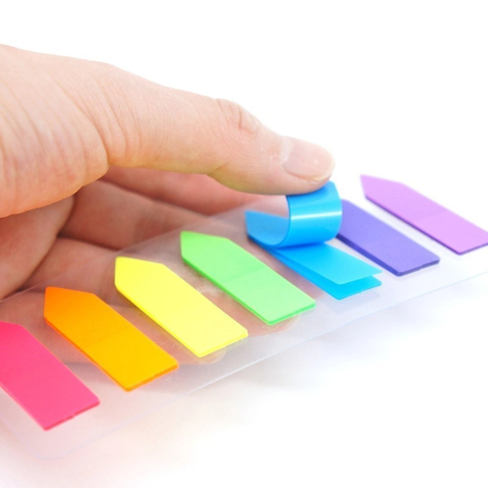 4pcs Arrow Fluorescent Self-stick Note Colored Index Tabs Neon Page Marker for Marking (Multicolor)