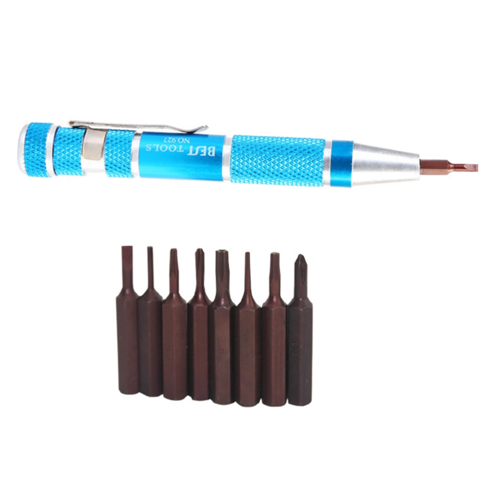 Mini Precision Screwdriver Set 9 in 1 Alloy Steel Repaire Tool Multipurpose Screwdriver Kit for Cell Phone Laptop Electrical Appliance Watch Blue