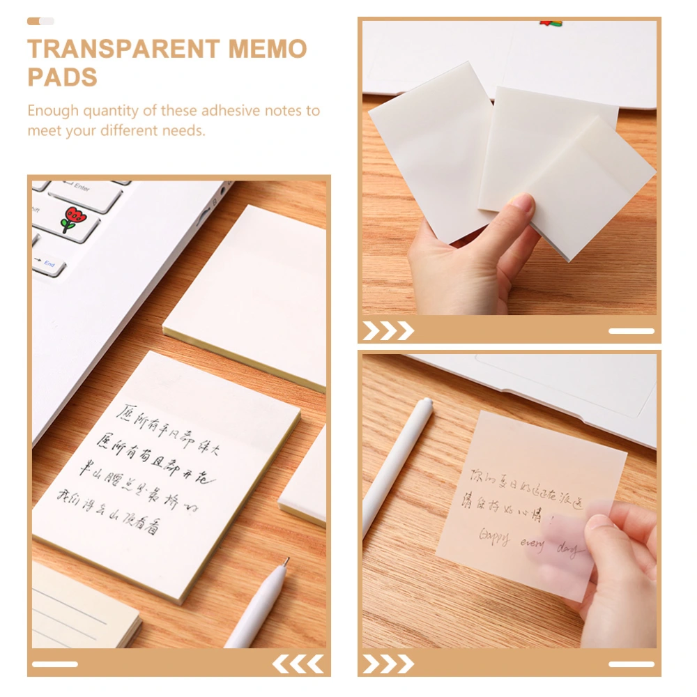 6pcs Transparent Memo Notes Multipurpose Sticky Memo Pads Pocket Note Pads