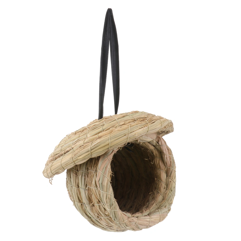 Handwoven Bird Nest Handmade Straw Nest For Parakeets Budgerigar And Small Pet(Random Rope Color)