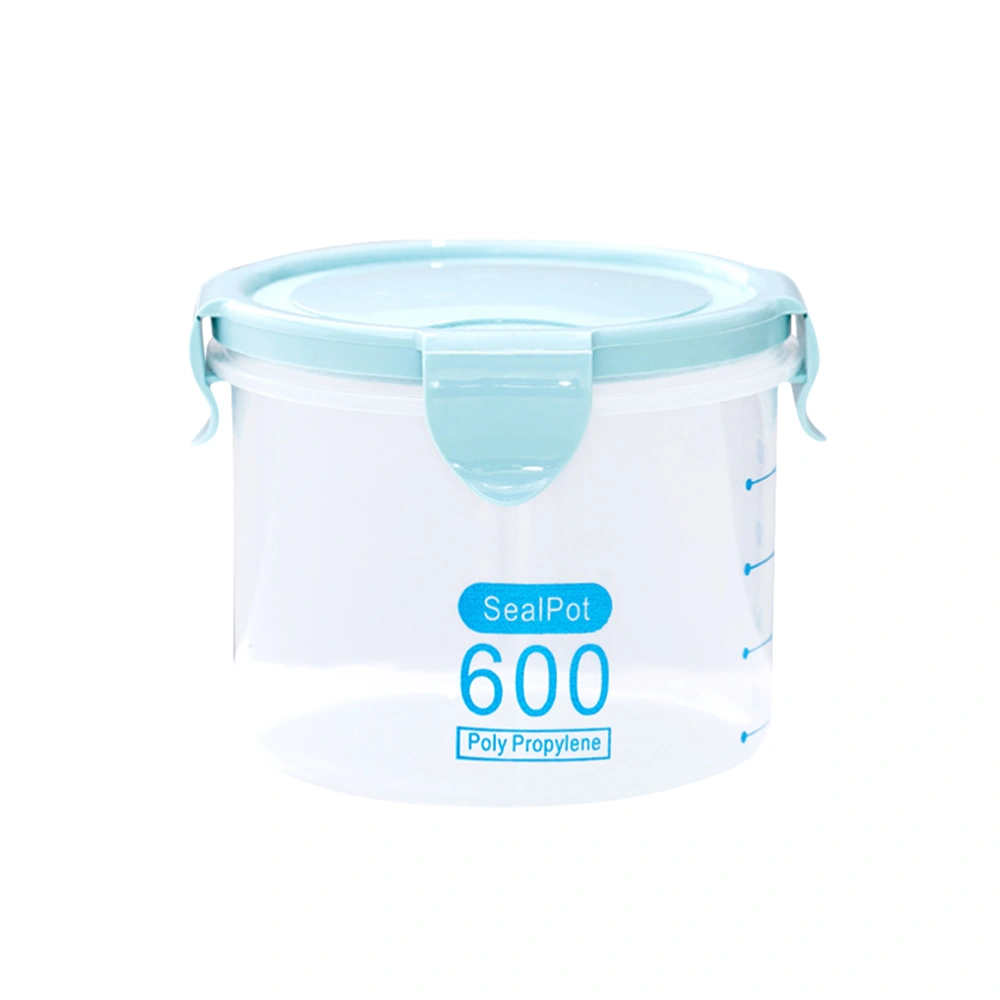 Cereal Dry Food Storage Container Airtight Leakproof Plastic Storage Bottle With Locking Lids Suitable for Cereal Flour Sugar Rice Snacks(Blue 600ml)