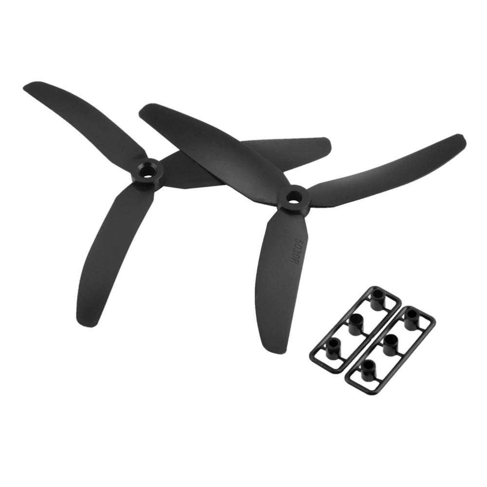 A Pair of 5030 5030R 5x3" 3-Blades CW CCW Propellers for RC Quadcopter Multicopter Airplane (Black)