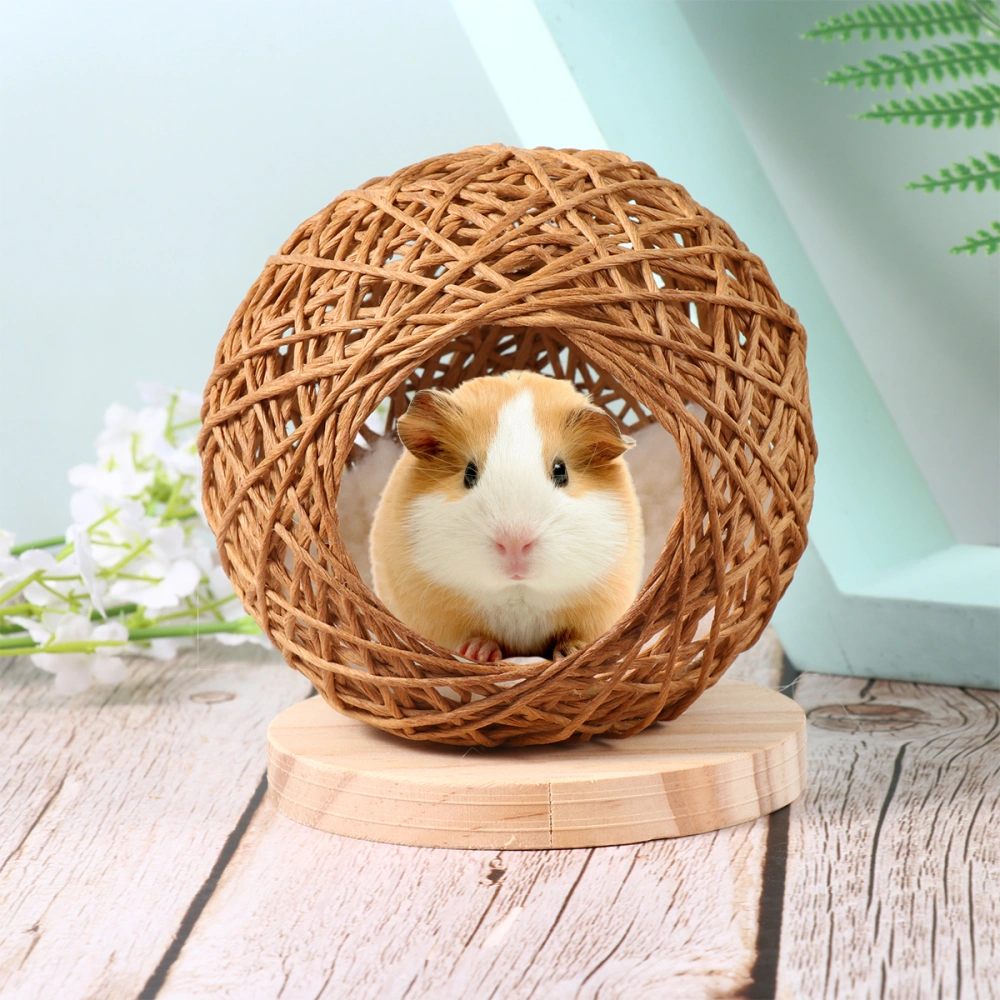 Hamster Handmade Woven Nest Squirrel Warm Sleeping Bed Rattan Pet Nest Pet Supplies (Primary Color, Medium)