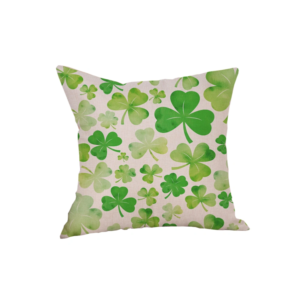 45x45cm Four-leaf Clover Cushion Cover Cotton Linen Green Home Decorative Geometric Pillow Cover for Sofa Bedroom Random Pattern