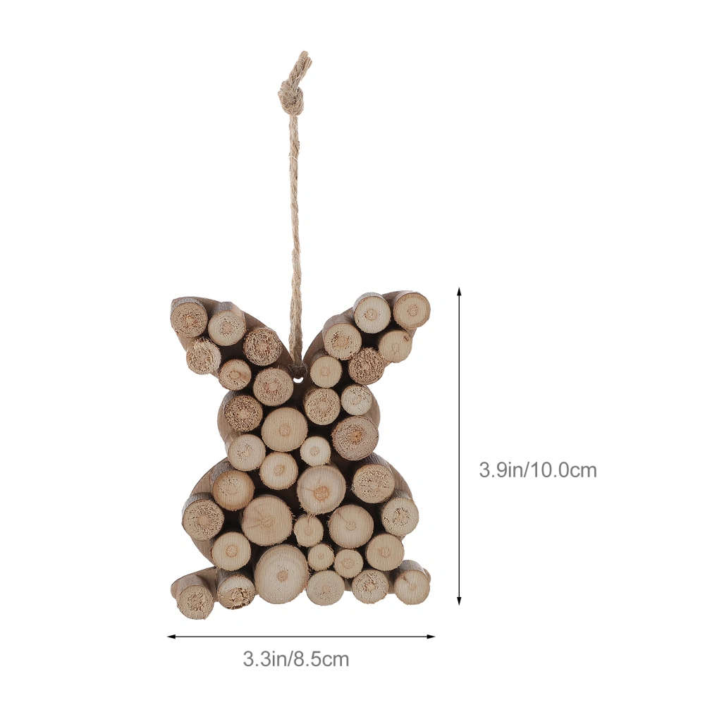 Lovely Easter Rabbit-shaped Pendant Wooden Rabbit Decoration Hanging Decor